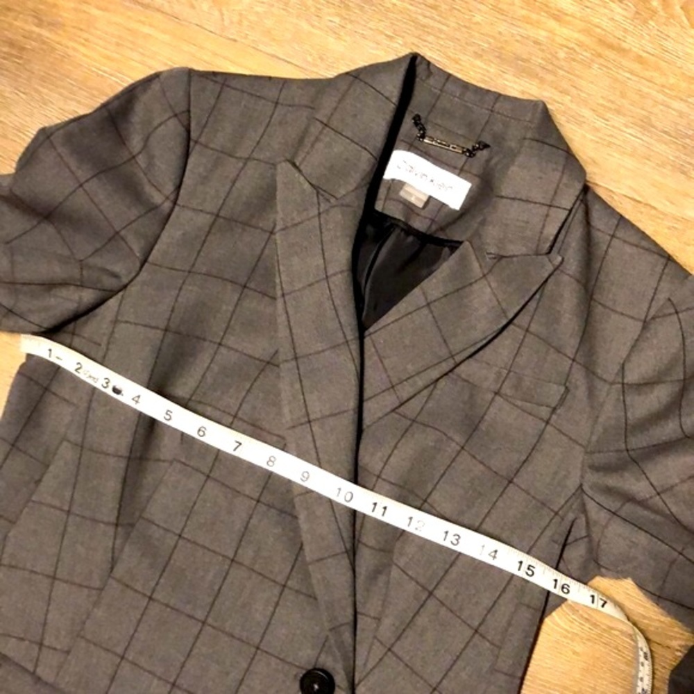 Brand🆕😍😍😍 CALVIN KLEIN One Button Windowpane Jacket - Picture 12 of 14